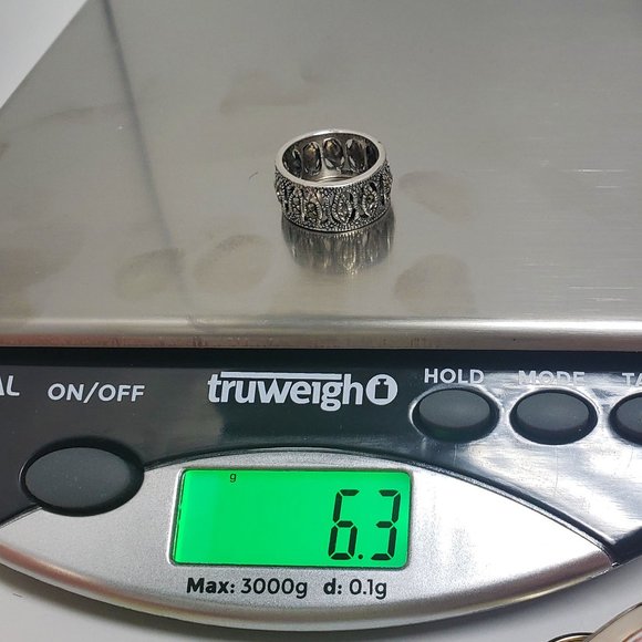 Swiss Marcasite Marquise Eternity Wide Band Ring - Picture 6 of 6